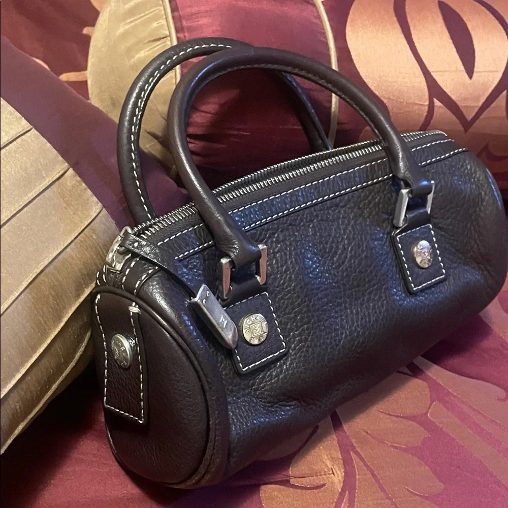 Classic Brown Leather Satchel Handbag